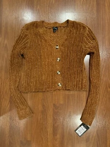 Girls Art Class Ribbed Button Chenille Cardigan Sweater Rust XXL (18) NWT - Picture 1 of 5