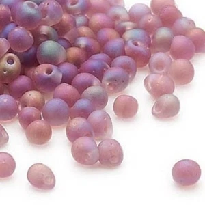 Seed Bead, 10 Gm(180) Matte Rainbow Lavender Glass 4x3.4mm Teardrop Fringe - Picture 1 of 1