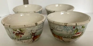 Certified International Winter Lodge Bowls 5.5” x 3” SET 4 Susan Winget - Picture 1 of 5