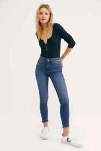Free People We The Free Raw High Rise Blue Jegging Size 28