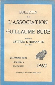 BULLETIN DES VEREINS GUILLAUME BUDE. 4. Serie. Nummer 4. Dezember 1962. - Bild 1 von 1