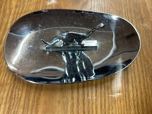 Cenicero vintage Sinclair Gas Oil Dino cromo baratija plato - Imagen 1 de 5