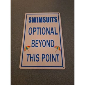 SWIMSUITS Optional beyond this point Tin signs 8 X 12 - Picture 1 of 2