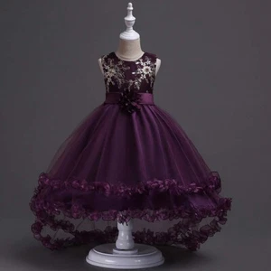 Toddler Girls Princess Formal Pageant Wedding Birthday Flower Bow Party Dress - Picture 1 of 17