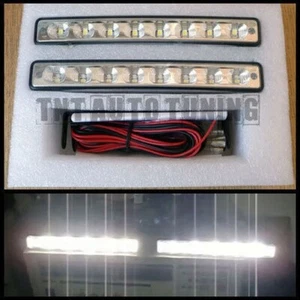 E4 LED DRL Daytime Running Lights - 2x4W - 8LED - 12V - Universal - 15.5cm width - Picture 1 of 1