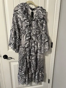 #656. NEW! Beulah Style Black/Silver Ruffle High-Low Dress. Size Small. NWT - Picture 1 of 16