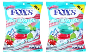 2 x Fox s Crystal Clear Oval Candy Mint Blossom Barley Mint + Cherry Mint 125g. - Picture 1 of 3