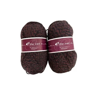 Ella Rae Classic Marls Yarn #146 Brown Black Wool 100 g Romania AT628 Lot of 2 - Picture 1 of 3