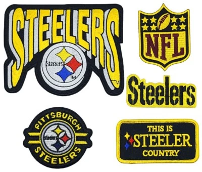 Pittsburgh Steelers NFL Embroidered Patch | 5PC  Set  iron on or Sew on - Image 1 of 2