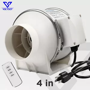 4 Inch Duct Fan - 280 CFM Inline Ventilation Exhaust Fan with Remote Control - Picture 1 of 7