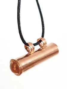 Copper Taweez Pendant Locket Necklace Stash Vial Pure Copper Chandi Tabiz & Cord - Picture 1 of 12