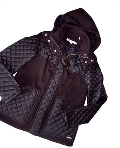 KENNETH COLE new York women's Black soft shell JACKET hooded SMALL S - Picture 1 of 4