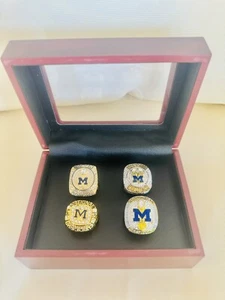 4 PCS Michigan Wolverines Championship Ring, US SHIP 1997/2021/22/2024 With Box - Picture 1 of 4