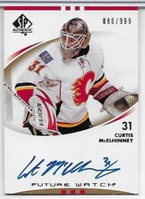 2007-08 SP Authentic, Future Watch, Curtis McElhinney, #202,086/999 Uncirculated