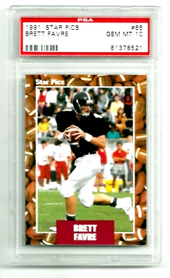 1991 STAR PICS FOOTBALL CARD #65 HOF BRETT FAVRE RC PSA 10 NFL ATLANTA FALCONS - Image 1 of 4