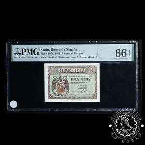 1938 - PESETA - Burgos - Pick 107a Serie C - PMG 66 EPQ - Picture 1 of 2