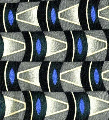 Corbata patrón ondulado azul negro gris 100 % seda Joseph & Feiss corbata ancha de 4" Foto 1 de 2