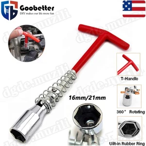 Llave de enchufe de bujía mango en T herramientas de extracción giratoria 16 mm 5/8" y 21 mm 13/16" - Imagen 1 de 13