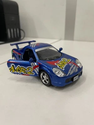 Toyota MR2 Blue Car Model Kinsmart Toy 1/32 Scale Diecast Present Open Doors - Image 1 of 4
