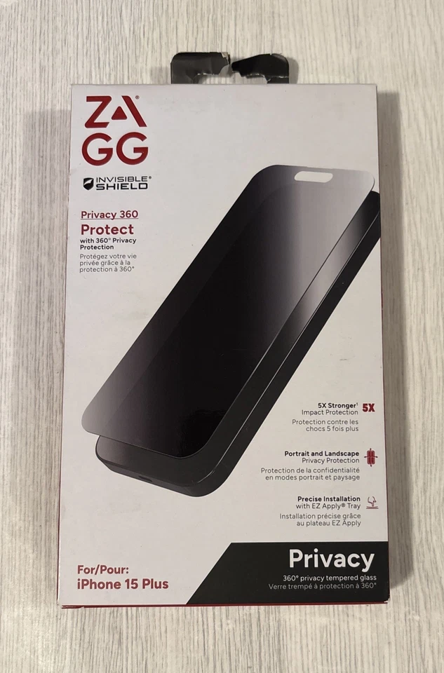 ZAGG Invisible Shield Privacy 360 Screen Protector for Apple iPhone 15 PLUS