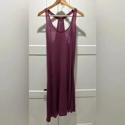 VESTIDO DE DORMIR ASIMÉTRICO TANQUE EILEEN FISHER BY GARNET HILL NUEVO SIN ETIQUETAS TALLA M Berenjena Foto 1 de 4