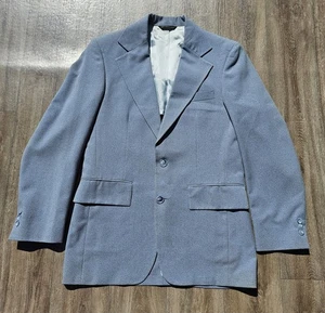 Vtg Mens Sz 38 Suit Jacket 2 Button Gray - Picture 1 of 9