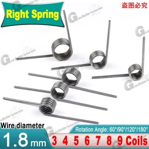 Torsion Spring (pack of 10), 1.8mm wire diameter, 10mm - 20mm OD, Right spring - Picture 1 of 24