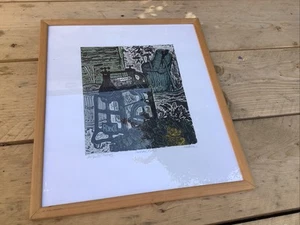 Atemberaubende Radierung Linolschnitt von Carol Walkin "urban Cat" AP funktioniert in V&A & NPG - Bild 1 von 17