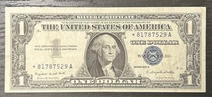 $1 One Dollar Star Note - Silver Certificate - 1957A - *81787529A - Picture 1 of 2