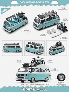 Mortal Volkswagen T3 Diecast Toy Car Model Ltd899 w/Accessories Collectible 1/64 - Picture 1 of 6