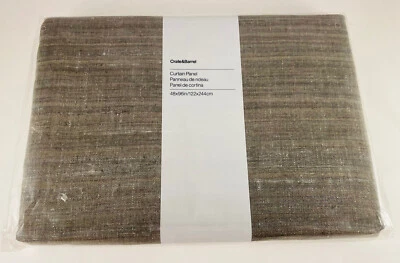 One Crate and Barrel Silvana Silk Blend Curtain Panel, 48 x 96 Inch, Dark Grey - Image 1 of 3