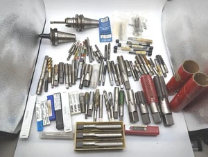 Lot of Machinist Lathe Tools HSS Taps Drills Carbide End Mills Cutters New/Used - Picture 1 of 19