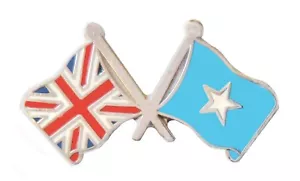 Somalia Flag & United Kingdom Flag Friendship Courtesy Pin Badge - Picture 1 of 3