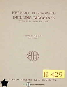 Repuestos de máquina de perforación Herbert B, H J y V Junior año manual (1956) - Imagen 1 de 1