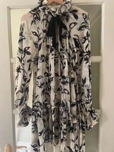 ZIMMERMANN IVORY/BLACK LADYBETTLE SWING MINI DRESS SIZE 0 AUD 8 US 4 - Picture 1 of 11