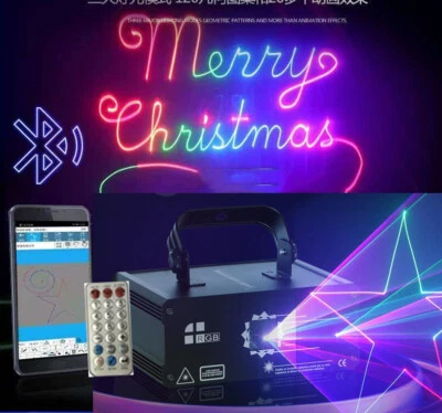 Bluetooth APP Program RGB Animation Laser Projector DMX Party DJ Stage Lighting - Image 1 of 4