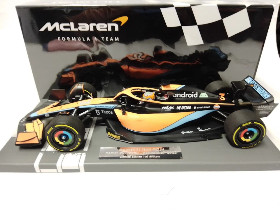 Daniel Ricciardo #3 Mclaren F1 MCL36 Bahrain Gp 2022 1 18 Minichamps 537221803