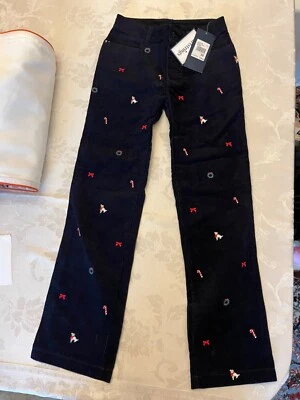 Hartstring Girls SZ 10 Navy Corduroy Christmas Embroidered Pants NWT $48 - Image 1 of 4