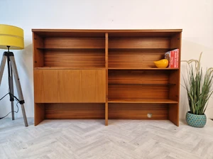 Vintage Mid Century Medium Teak Double Length Bookcase Sideboard Drinks Cabinet - Picture 1 of 10