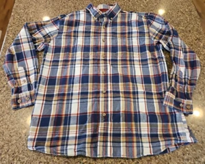 Ridgecut Toughwear Blue Red Plaid Flannel Shirt Button Up Long Sleeve Mens XLT - Picture 1 of 9