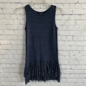 The Limited Blau Strick Tank Top Gr. XS Ärmellos Fransen Saum Quasten Neu mit Etikett - Bild 1 von 4
