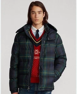 Chaqueta acolchada Polo Ralph Lauren para hombre Holiday Heritage a cuadros verde azul L - Imagen 1 de 6