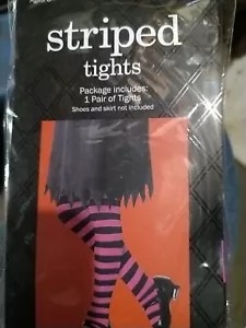 DISFRAZ DE HALLOWEEN NEGRAS A RAYAS COSPLAY BRUJA Mediano Niño T13 - Imagen 1 de 2
