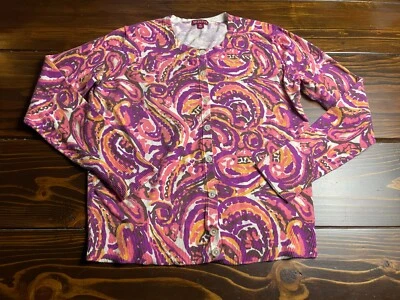 Merona Sweater, Women's Size XL, Brown Purple Pink, Cardigan - Image 1 of 4