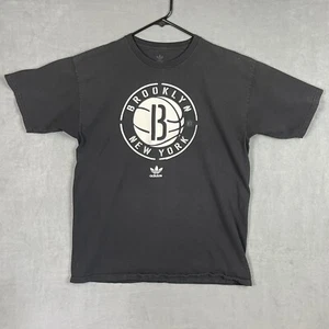 Brooklyn Nets Basketball Adidas Men's Black T Shirt Size Large - Picture 1 of 4
