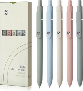 Gel Pens 5pcs 0.5mm Quick Dry Black Ink Pens Fine Point Smooth Writing Ballpoint - Picture 1 of 8