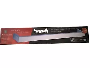 Barelli 240V 23W Regent Single Square Heated Towel Rail 630mm Energy Efficient - Picture 1 of 2