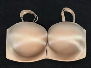 VICTORIA SECRET 34DD BOMBSHELL Add-2-Cups PUSH-UP STRAPLESS BRA BEIGE NWOT PM - Picture 1 of 4