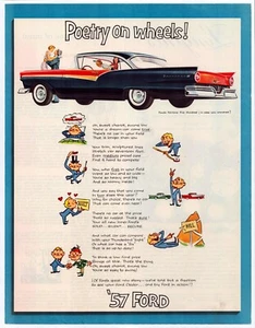 Print Ad 1957 Ford Fairlane 500 tri-Tone Paint Large Format Magazine 13.5"x10.5" - Picture 1 of 1