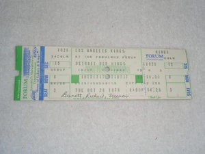 1976 Los Angeles Kings vs. Detroit Red Wings LA Forum NHL Hockey Full Ticket - Picture 1 of 3